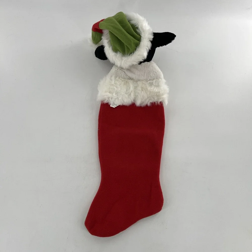 Cow 3D Plush Christmas Stocking Santa Hat Barn Tractor Applique Embroidered, 28